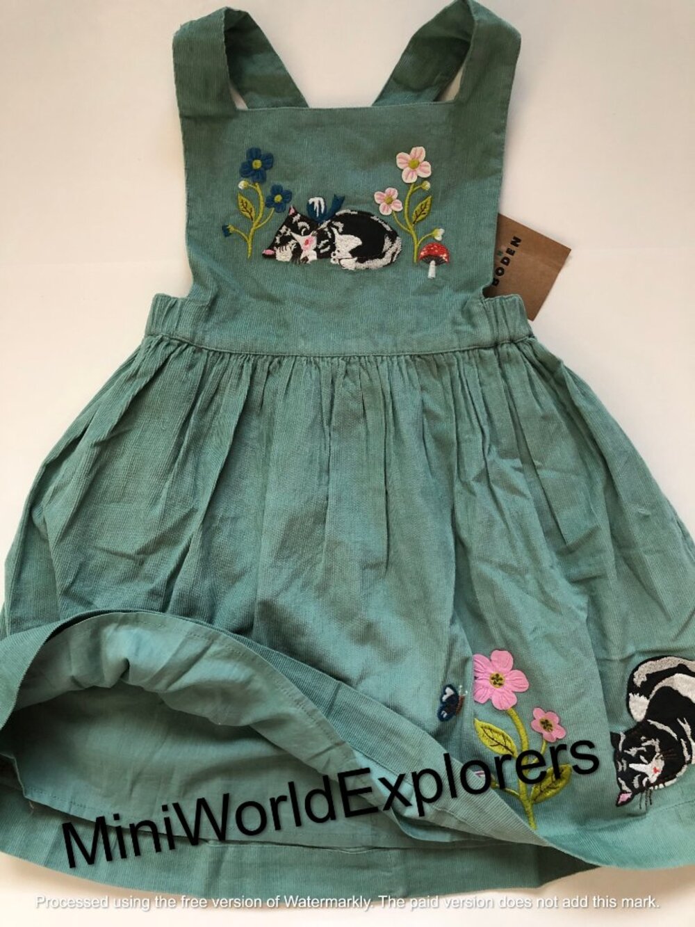NWT Mini Boden Cats Cord Applique Pinafore - Picture 7 of 8